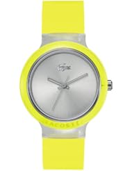 Lacoste Goa Silver Dial Yellow Silicone Unisex Watch 2020057