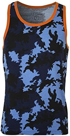 U.S. Vintage Men's Greco Tank-Top Camo Large Navy