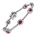 Cubic Zirconia C.Z. Diamond Ruby Prom Bracelet