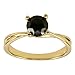10k Yellow Gold Black Diamond Solitaire Ring (1 title=