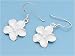 Italian Plain Plumeria with Clear CZ Earrings, Size: 15mm