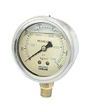 uxcell オイル充填ゲージ　グリセリン入圧力計　油入圧力計　圧力ゲージ 0-350kgf/cm2 Y-60 ネジ径13mm　1/4"PT