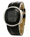 Men's, Puma, Pollux, Black Digital Dial, Black Leather