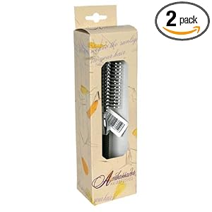 Buy Ambassador Hairbrush, Round Head, Plastic Pins, Silver Handle, 1 Hairbrush (Pack of 2) by Ambassador