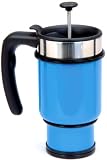 Commuter, Double-Shot, Stainless Steel French Press; Cornflower Blue