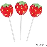 Strawberry Lollipops - 12 ct