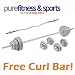 Purefitness 50kg Cast Iron Weights Set With Barbell, Dumbell Bars & Free EZ Arm Curl Bar!