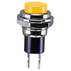 Yellow 2 Tag 1 A SPST Round Metal Miniature Push-to-Knopf