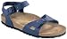 Birkenstock back strap Rio from Birko-Flor in blue with a narrow insole