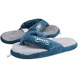 NFL Philadelphia Eagles Ladies Blue-Gray Plush Thong Slippers (Small)