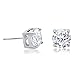 Buyless Fashion Surgical Stainless Steel White Round Clear Crystal CZ Stud Earring (Multiple Sizes)