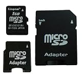 Kingston 1GB MicroSD memory card with MiniSD and SD Adapter for Blackberry Curve 8300 8310 8320 8330 8350i 8520 8900