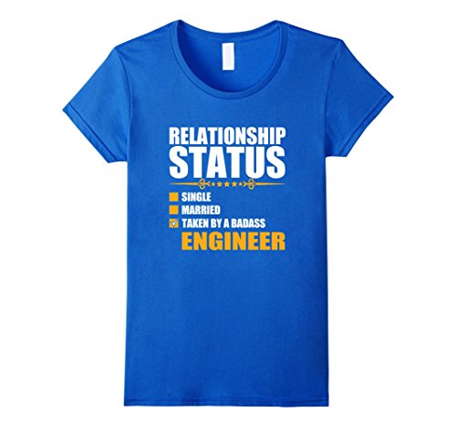 Women's Taken By A Baass Engineer Tshirt Medium Royal Blue