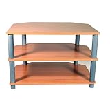 Langdale Beech / Silver Hi-Fi Unit / TV Stand for TVs of up to 24  ( 32  with overhang )