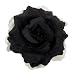 Acosta - Organza Accented Black Flower - Hair Elastic / Brooch / Clip / Accessory