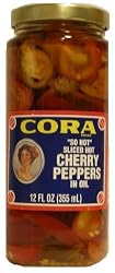 Cora "So Hot" Sliced Hot Cherry Peppers in Oil - 12 oz