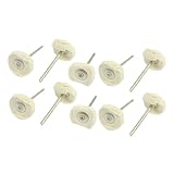 uxcell 軸付フェルト ブラシホイール ポリッシュホイール　　シャンク　コットン　10個入