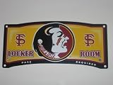 FLORIDA STATE SEMINOLES 19 x 8 Plastic Clubhouse Locker Room Sign with Team Colors & Logo