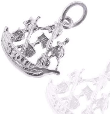 925 Sterling Silver Jewelry, Explorer's Charm with Galleon Ship Design, Adjustable Fit, Plus Free Special Gift Pouch