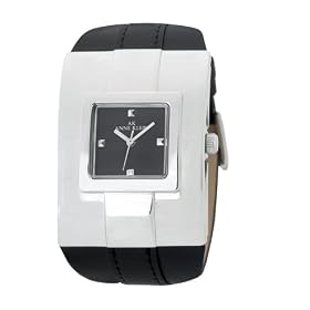 AK Anne Klein Womens Trend Silver Tone and Black Leather Watch #108641BKBK 413b4O40l4L. SL500 AA280 AK Anne Klein Womens Trend Silver Tone and Black Leather Watch #108641BKBK