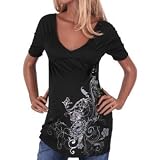 Black Silver Maternity Short Sleeve Shirt