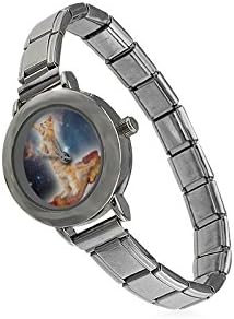 Birthday/Christmas Day Gifts Cute Space Cat On Meat Women's Italian Charm Watch