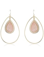Marcia Moran "Gala" Gold Plated Cubic Zirconia Surrounding Drop Shape Stone Dangling Earrings