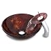 Geyser Mercury Bathroom Glass Vessel Sink and Chrome Waterfall Faucet Combo