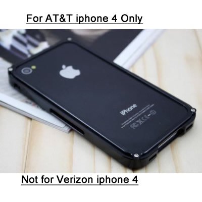 IPHONE 4 ALUMINUM BLADE METAL BUMPER CASE BLACK/Black With Free screen protecter
