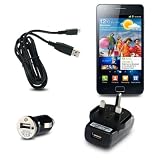 SAMSUNG I9100 GALAXY S2 II USB MAINS CHARGER + USB MINI CAR CHARGER + MICRO USB CABLE PART OF THE QUBITS ACCESSORIES RANGEby Qubits