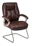 Office Star Quick Assembly Leather Guest Chair, Brown