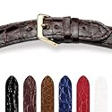HIRSCH Paris M, echt Krokodil, 10 braun, 22 mm, Stahlschließe