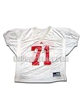 White No. 71 Game Used Nebraska Adidas Football Jersey