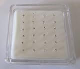 pack of 24 sterling silver clear jewel clawset nose studs 10mm posts can be bent into l shape to hold nose stud in place clawset jewels so jewels will not fall out 1.8mm square cut jewels