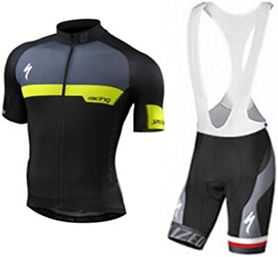 Mens Breathable Pro Road Cycling Racing Bicycling Jerseys and Cycling Shorts Bib Kit S Black
