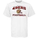 San Francisco 49ers White Stacked Helmet T-Shirt