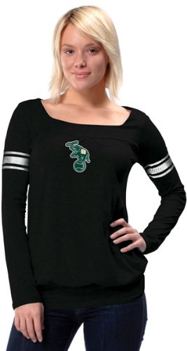 Oakland Athletics Cooperstown Women's Long Sleeve Armband Jersey Top - by Alyssa Milano