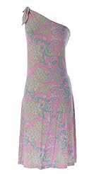 Paisley One Shoulder Cotton Asymmetric  Dress