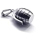 KONOV Stainless Steel Grenade Pendant Mens Necklace (Silver) 24 inch Chain