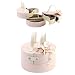 PU Jewellery Box Round Twist open Pink with Flower Corsage