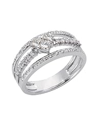14K White Gold 0.7cttw Round Diamond Fashion Ring
