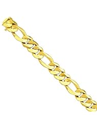 14K Gold Heavy Figaro Chain Bracelet 8.25"