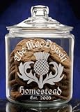IMAGE OF Personalized Scottish Thistle Glass Cookie Jar