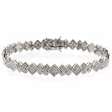 Sterling Silver Simulated Diamond cz Extravagant X Tennis Bracelet