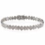 Sterling Silver CZ X & Diamond Shape Tennis Bracelet