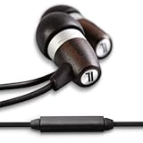 J.Fi.M Acoustic Natural Ebony Wood and Metal Fusion Earphones with Mic (Ebony / Titanium)