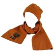 New Winter Ski Skate Polar Fleece Hat Beanie Scarf Set * Orange