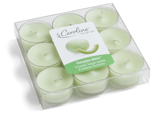 Carolina Tealight Candles, Honeydew Melon Scent, 9-Count Box (Pack of 6) by Carolina