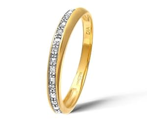 Bague Femme - Or Jaune 375/1000 (9 Cts) 1.2 Gr - Diamant 0.002 Cts - T 52