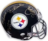 Joe Greene Autographed/Hand Signed Pittsburgh Steelers Full Size Deluxe Replica Helmet 4 Sigs